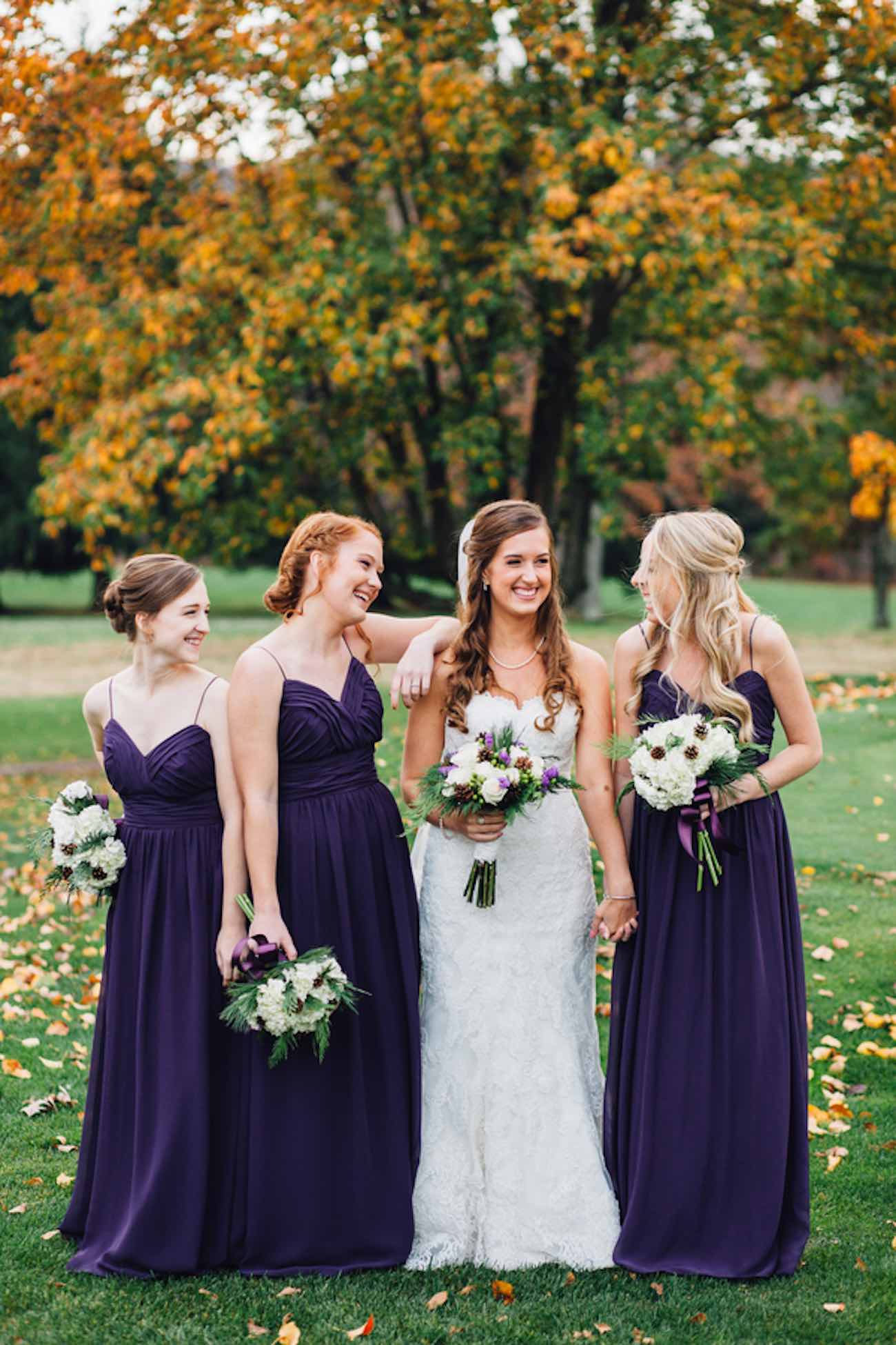 Wonderfully Woodsy Winter Wedding in Purple and Green - Ctg Photography