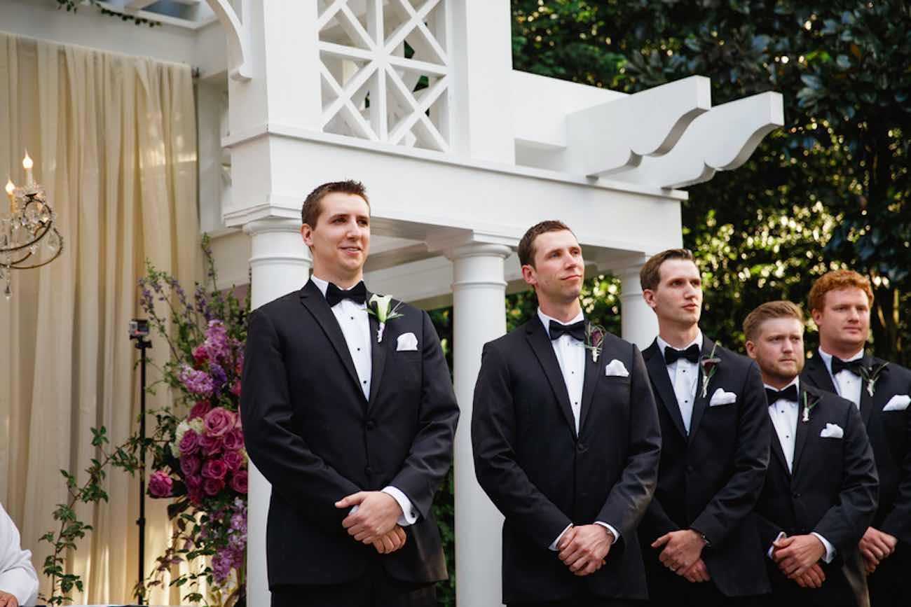 Charming Charleston Wedding at the Historic Aiken House with romantic lavender, purple and gold details. Images: Riverland Studios