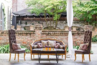 Charming Charleston Wedding at the Historic Aiken House with romantic lavender, purple and gold details. Images: Riverland Studios