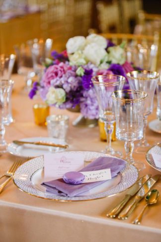 Charming Charleston Wedding at the Historic Aiken House with romantic lavender, purple and gold details. Images: Riverland Studios