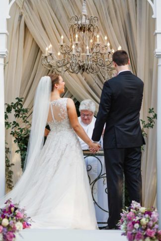 Charming Charleston Wedding at the Historic Aiken House with romantic lavender, purple and gold details. Images: Riverland Studios