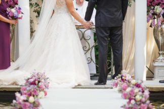 Charming Charleston Wedding at the Historic Aiken House with romantic lavender, purple and gold details. Images: Riverland Studios