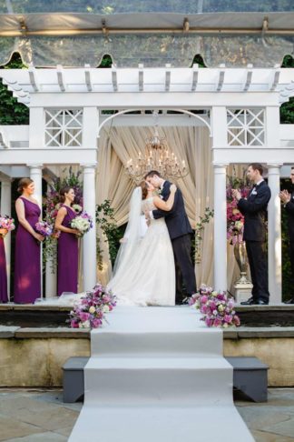 Charming Charleston Wedding at the Historic Aiken House with romantic lavender, purple and gold details. Images: Riverland Studios