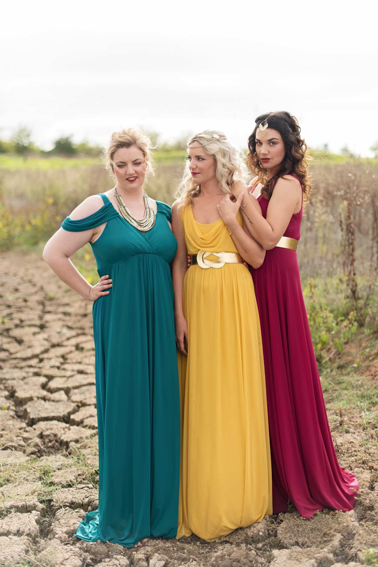 How to mix and match winter + fall bridesmaid dresses 