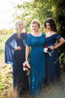 How to mix and match winter + fall bridesmaid dresses 