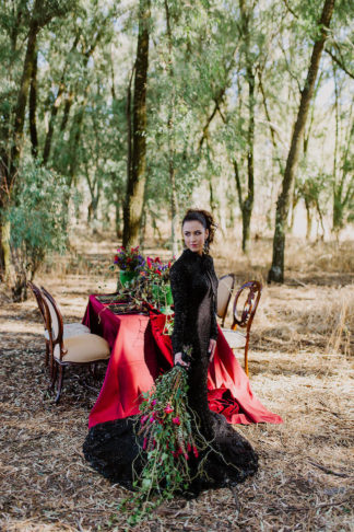 Dramatic black and red forest wedding - Jana Marnewick Photography