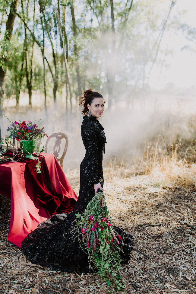 Dramatic black and red forest wedding - Jana Marnewick Photography