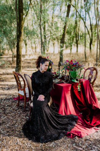 Dramatic black and red forest wedding - Jana Marnewick Photography