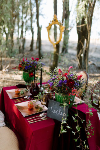 Dramatic black and red forest wedding - Jana Marnewick Photography