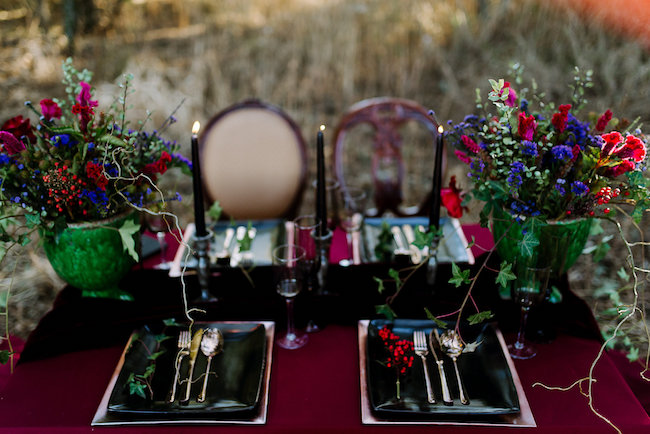 Dramatic black and red forest wedding - Jana Marnewick Photography