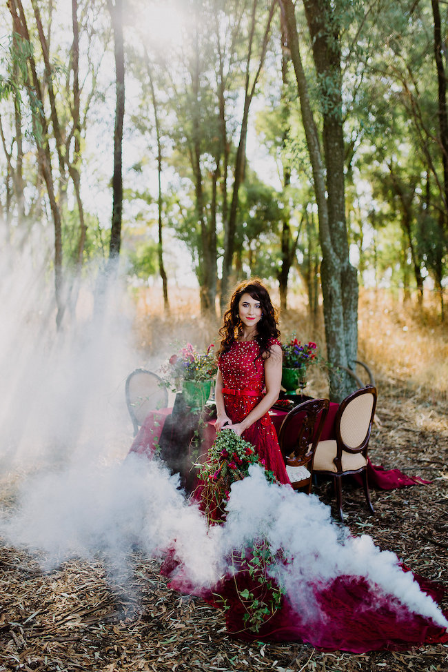 Dramatic black and red forest wedding - Jana Marnewick Photography