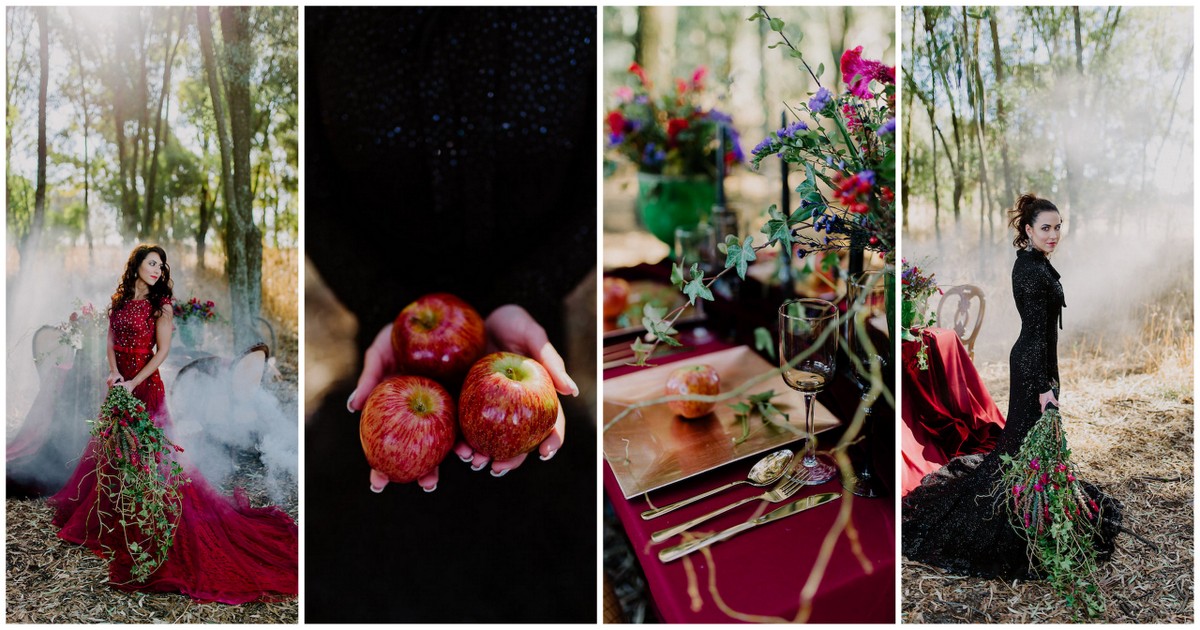 Dramatic black and red forest wedding - Jana Marnewick Photography