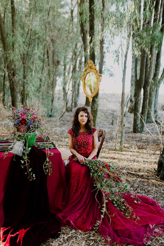 Dramatic black and red forest wedding - Jana Marnewick Photography