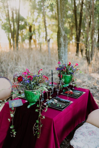 Dramatic black and red forest wedding - Jana Marnewick Photography