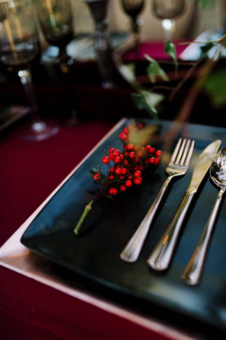 Dramatic black and red forest wedding - Jana Marnewick Photography