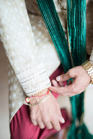 Traditional Hindu Wedding Ceremony in Green and Gold