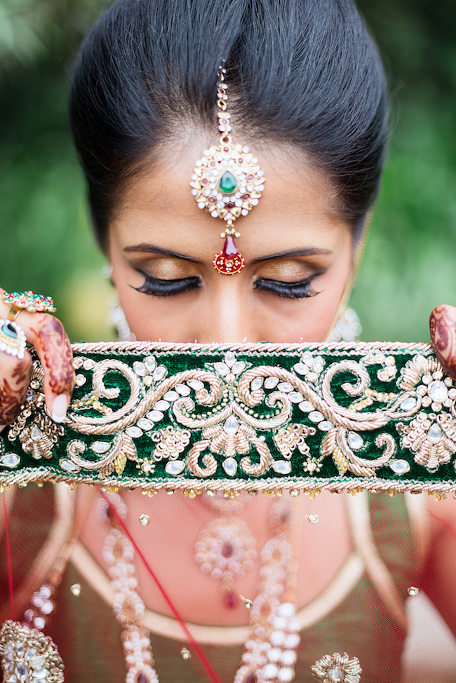 Traditional Hindu Wedding Ceremony in Green and Gold