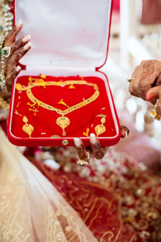 Traditional Hindu Wedding Ceremony in Green and Gold