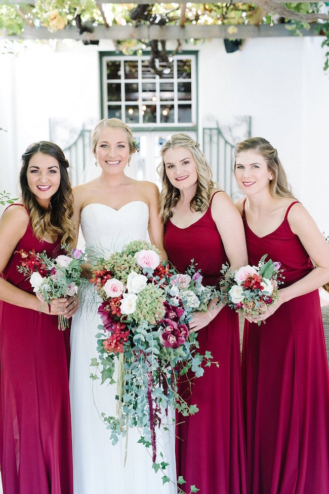 Elegant Marsala + Gold Farm Wedding {Debbie Lourens Photography}