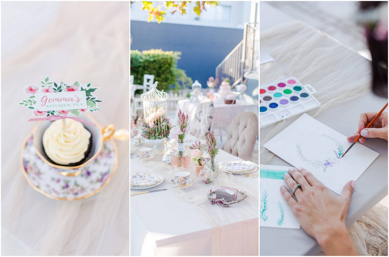 Watercolor Kitchen Tea Ideas by Something Pretty + Katie Mayhew Photography