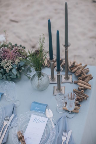 Cerulean blue and Pewter Beach Wedding Ideas