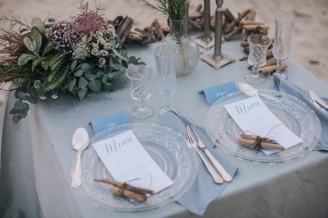 Cerulean blue and Pewter Beach Wedding Ideas