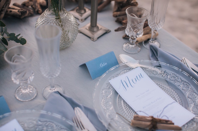 Cerulean blue and Pewter Beach Wedding Ideas