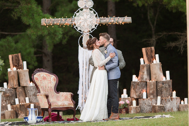 Bohemian Campground Wedding at Sunset