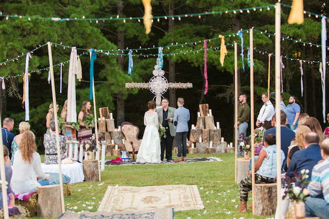 Bohemian Campground Wedding at Sunset