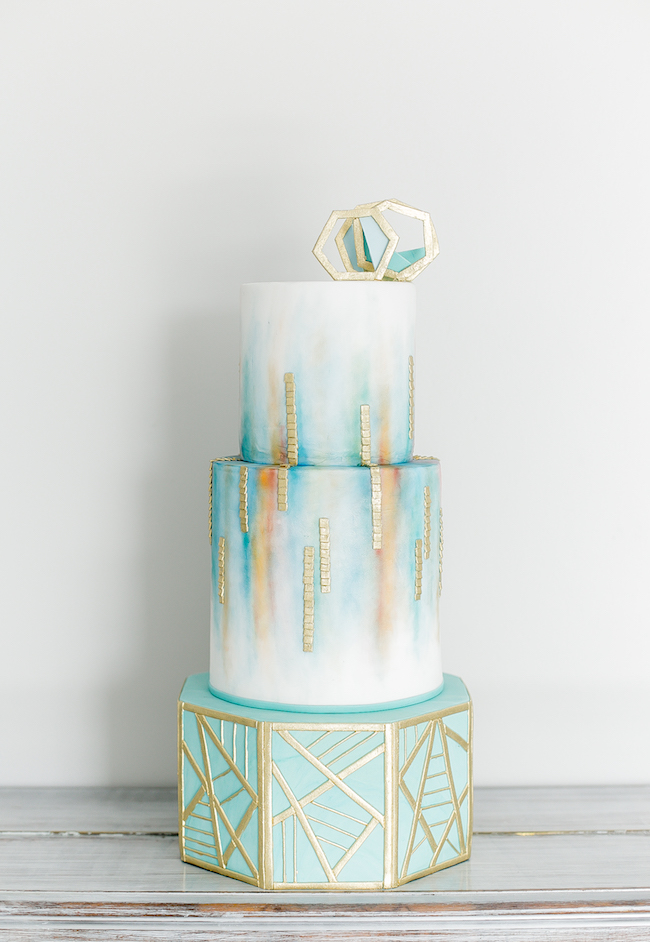 Ethereal Watercolour-Inspired Teal and Gold Wedding Ideas {Chenel