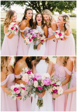 Polka Dot and Striped Bridesmaid Dresses, Kate Spade Inspired Wedding Party  Attire