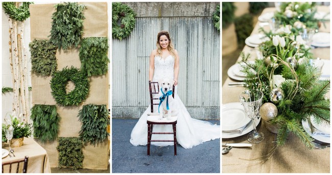 Natural Winter Holiday Wedding Ideas in Green