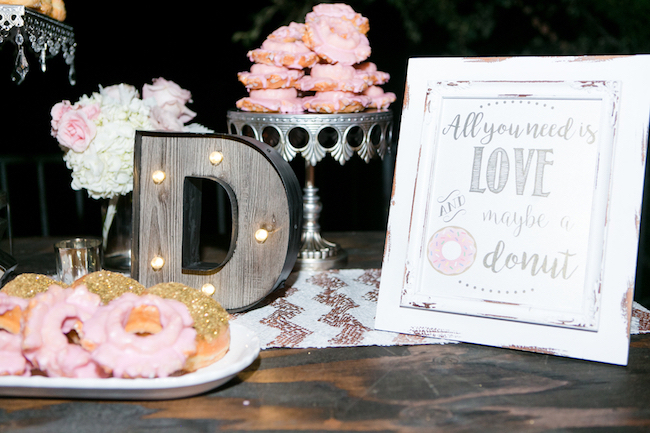 Champagne and Blush Wedding Donut Bar