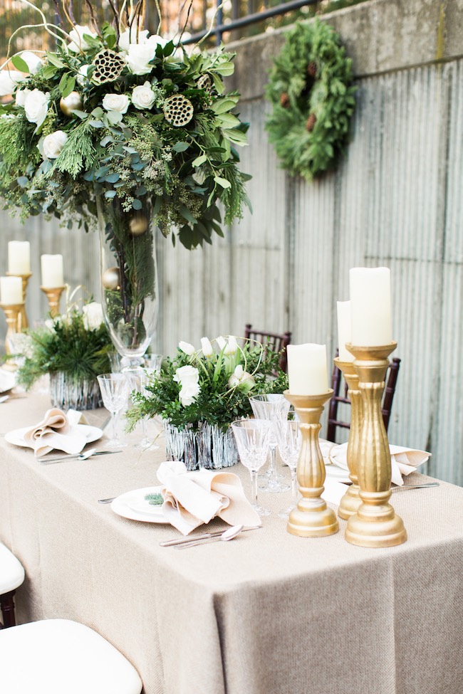 Natural Winter Holiday Wedding Ideas in Green