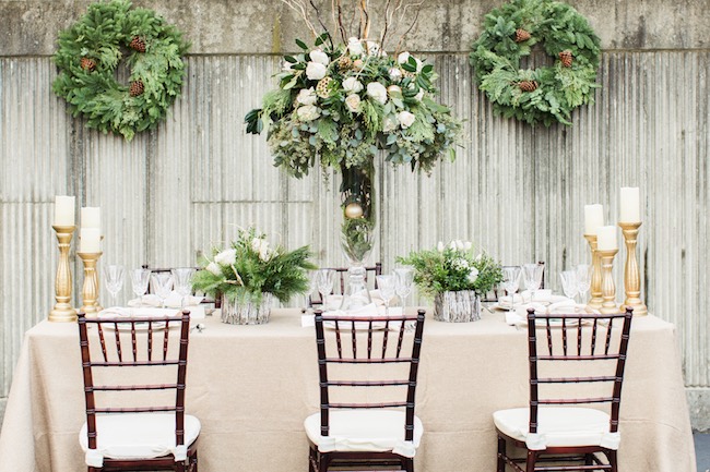 Natural Winter Holiday Wedding Ideas in Green