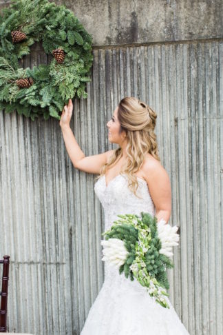 Natural Winter Holiday Wedding Ideas in Green