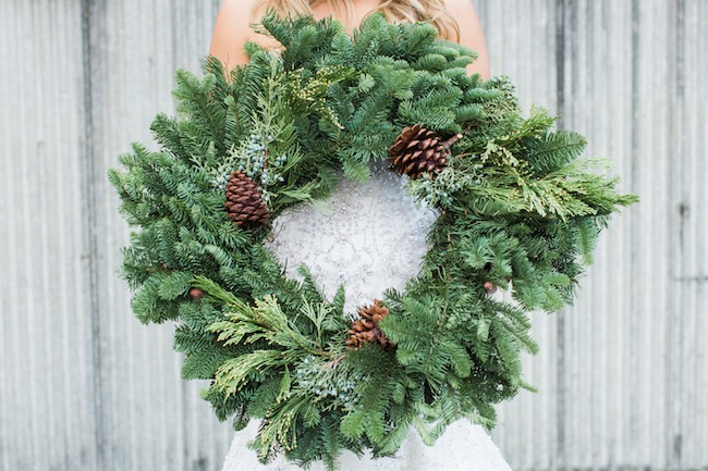 Natural Winter Holiday Wedding Ideas in Green