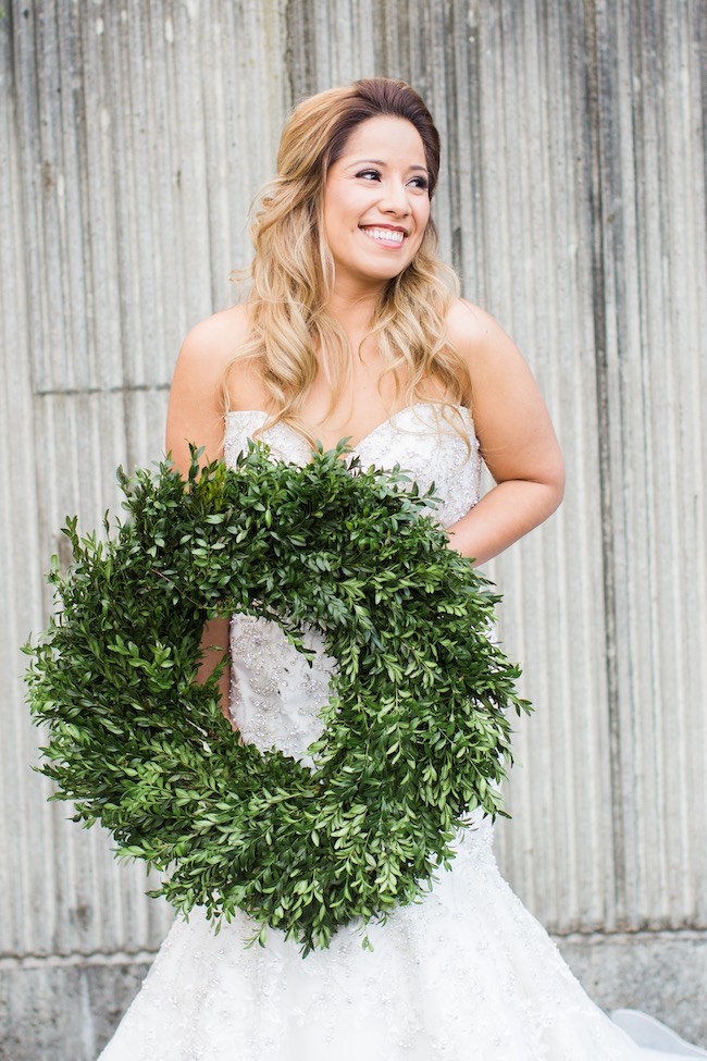 Natural Winter Holiday Wedding Ideas in Green