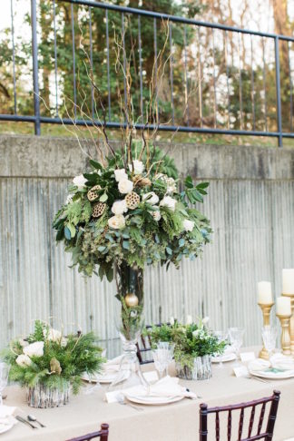 Natural Winter Holiday Wedding Ideas in Green