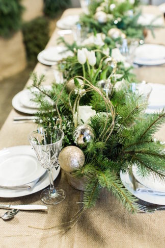 Natural Winter Holiday Wedding Ideas in Green