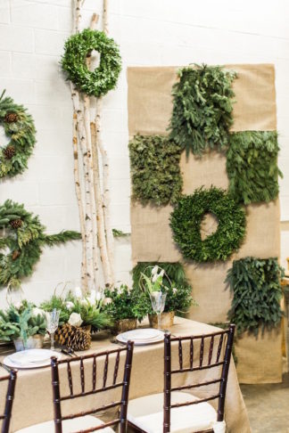 Natural Winter Holiday Wedding Ideas in Green