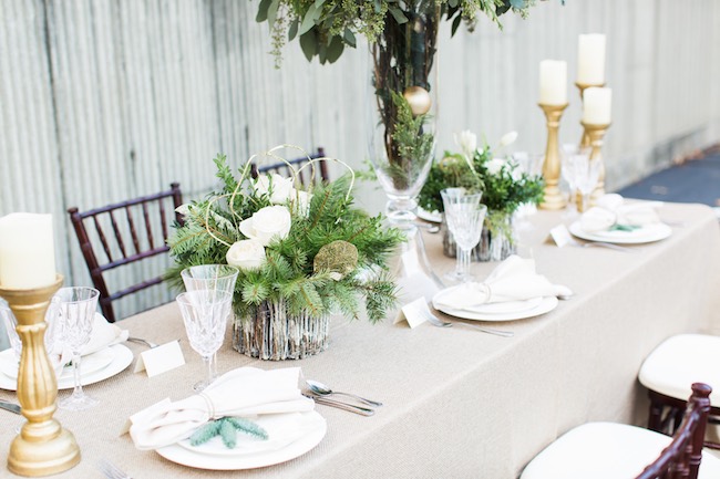 Natural Winter Holiday Wedding Ideas in Green