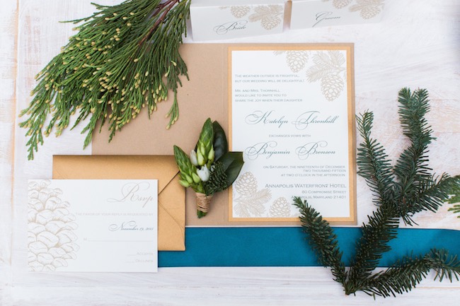 Natural Winter Holiday Wedding Ideas in Green