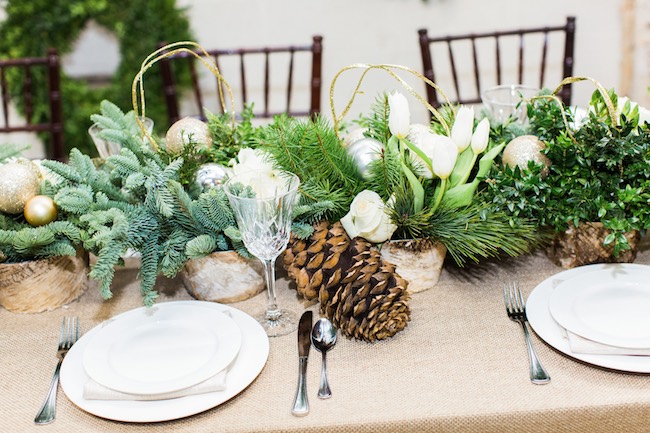 Natural Winter Holiday Wedding Ideas in Green