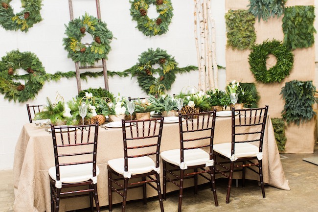 Natural Winter Holiday Wedding Ideas in Green