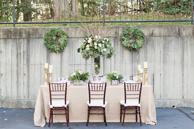 Natural Winter Holiday Wedding Ideas in Green