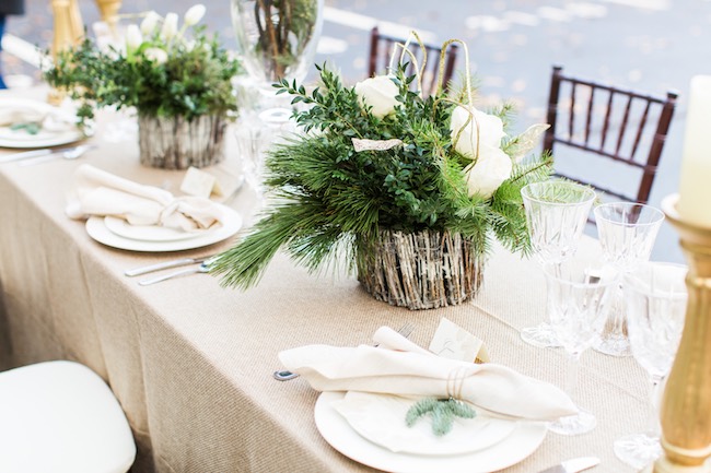 Natural Winter Holiday Wedding Ideas in Green