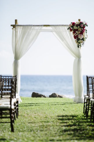 Fuchsia Blush Cream Beach Wedding