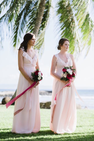 Fuchsia Blush Cream Beach Wedding