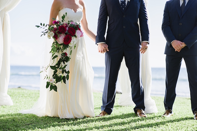 Fuchsia Blush Cream Beach Wedding